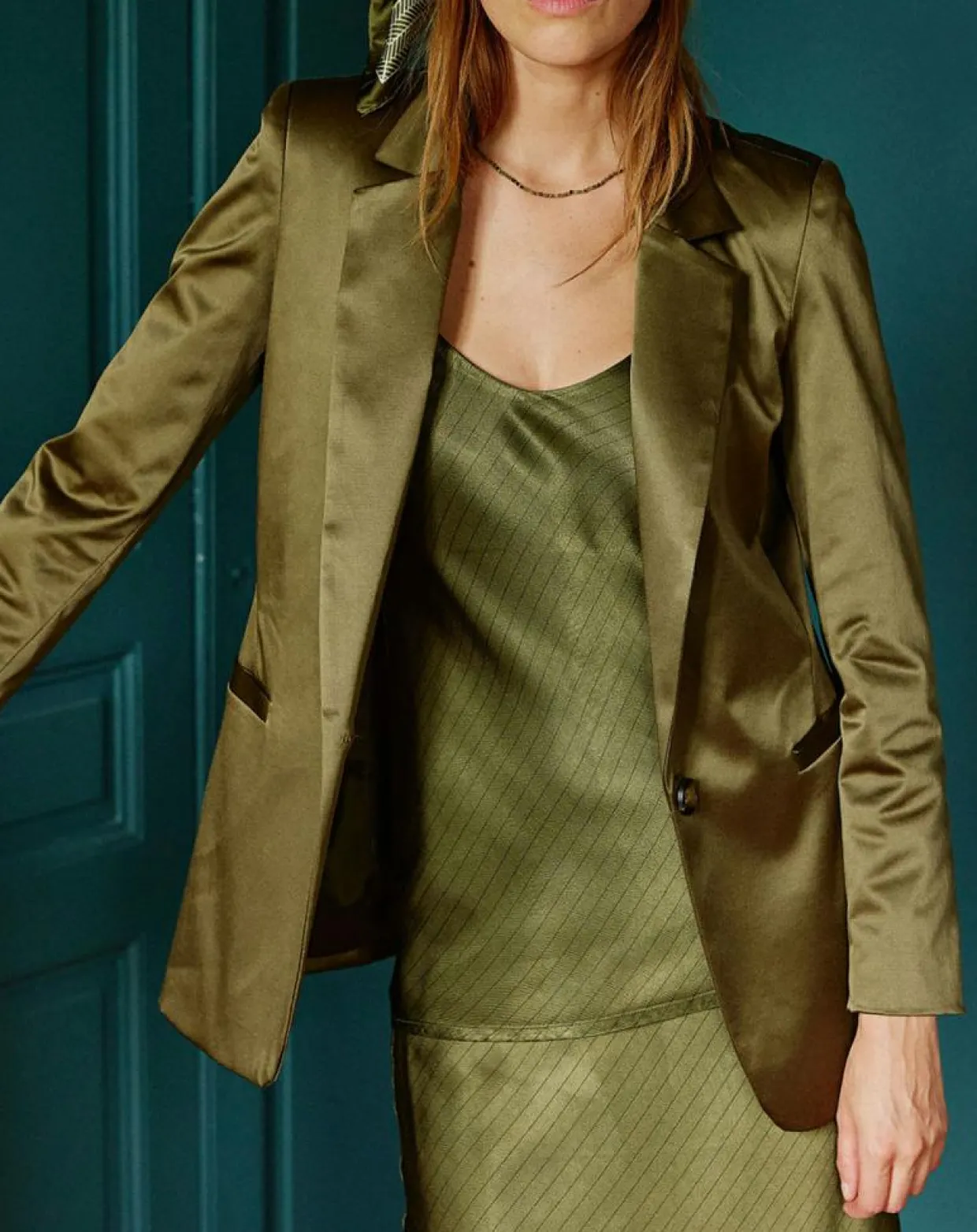 Femme Lauren Vidal Vestes, Blousons^Veste de costume en Satin Moon bronze
