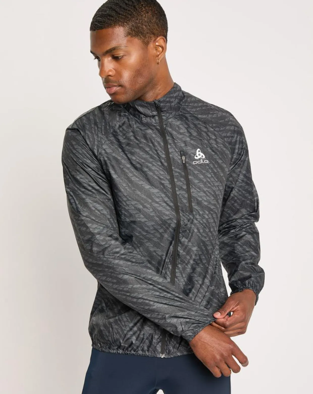 Homme Odlo Vestes, Blousons^Veste de running Zeroweight imprimée noire