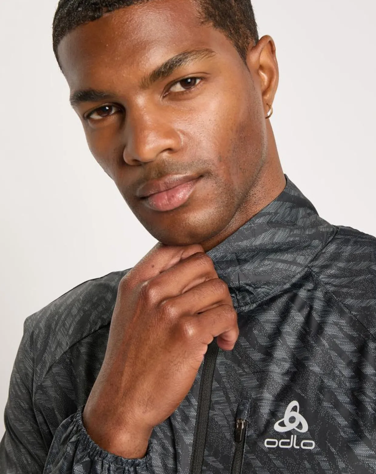 Homme Odlo Vestes, Blousons^Veste de running Zeroweight imprimée noire
