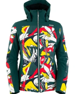 Veste de ski Ecandies imprimée vert/multicolore-Duvillard New