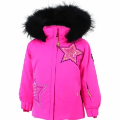 Veste de Ski Etoile col fausse fourrure rose fluo-Degré 7 Hot