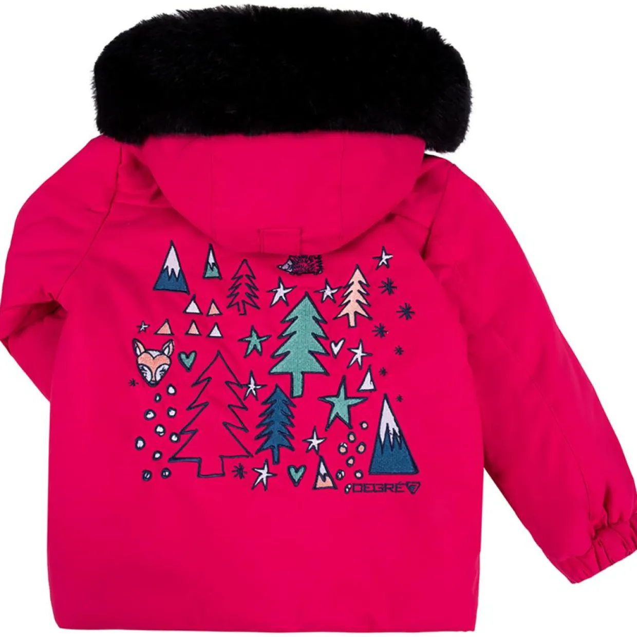 Enfant Degré 7 Fille^Veste de ski Fairy fausse fourrure rose