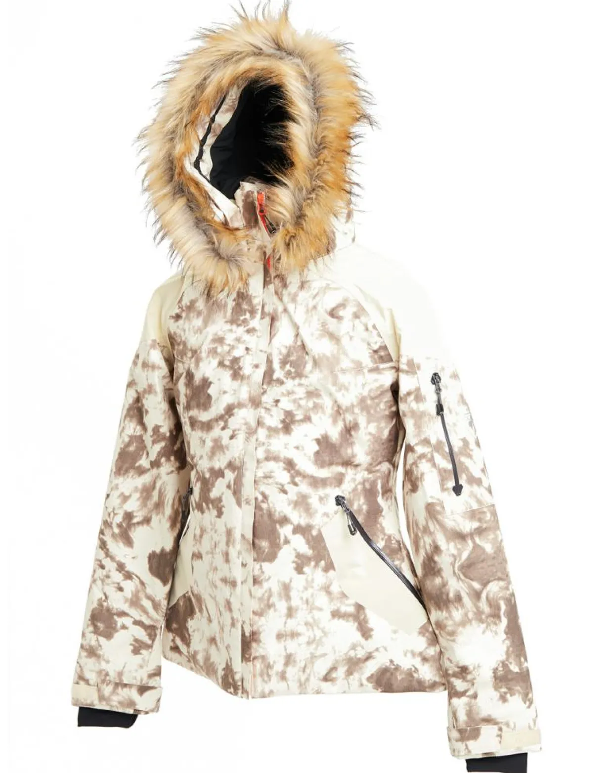 Veste de Ski Flegere imprimé col fausse fourrure vanille-Degré 7 Online