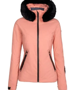 Veste de ski Geod fausse fourrure rose-Degré 7 Best