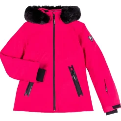 Enfant Degré 7 Fille^Veste de ski Geod JR fausse fourrure rose