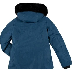 Enfant Degré 7 Fille^Veste de ski Geod JR fausse fourrure bleu foncé