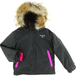 Enfant Degré 7 Garçon^Veste de Ski Heidi col fausse fourrure noire