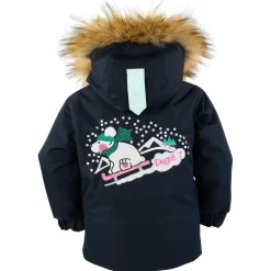 Enfant Degré 7 Fille^Veste de ski Mellow col fausse fourrure bleu foncé