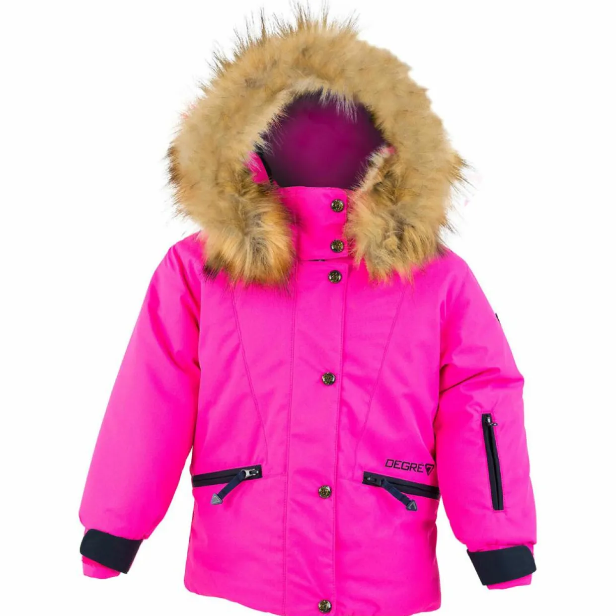 Enfant Degré 7 Fille^Veste de ski Mellow col fausse fourrure fuchsia