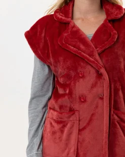 Femme Le Chat Vestes, Blousons^Veste d'intérieur en peluche flanelle Essentiel tomette