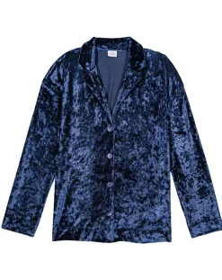 Femme Le Chat Vestes, Blousons^Veste d'intérieur en velours Platine bleue