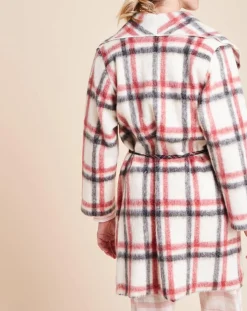 Femme Le Chat Vestes, Blousons^Veste d'intérieur Essentiel à carreaux écru/rouge/noir