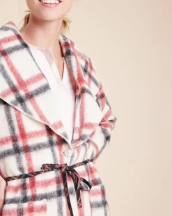 Femme Le Chat Vestes, Blousons^Veste d'intérieur Essentiel à carreaux écru/rouge/noir