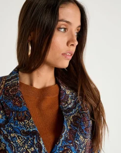 Femme See u Soon Vestes, Blousons^Veste Emma satinée imprimée bordeaux/bleu