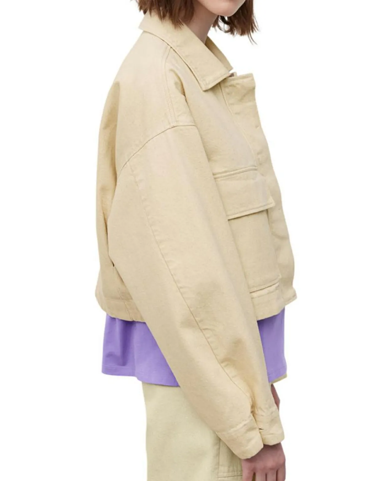 Femme Marc O'Polo Vestes, Blousons^Veste en Coton & Lin Cop beige