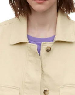Femme Marc O'Polo Vestes, Blousons^Veste en Coton & Lin Cop beige