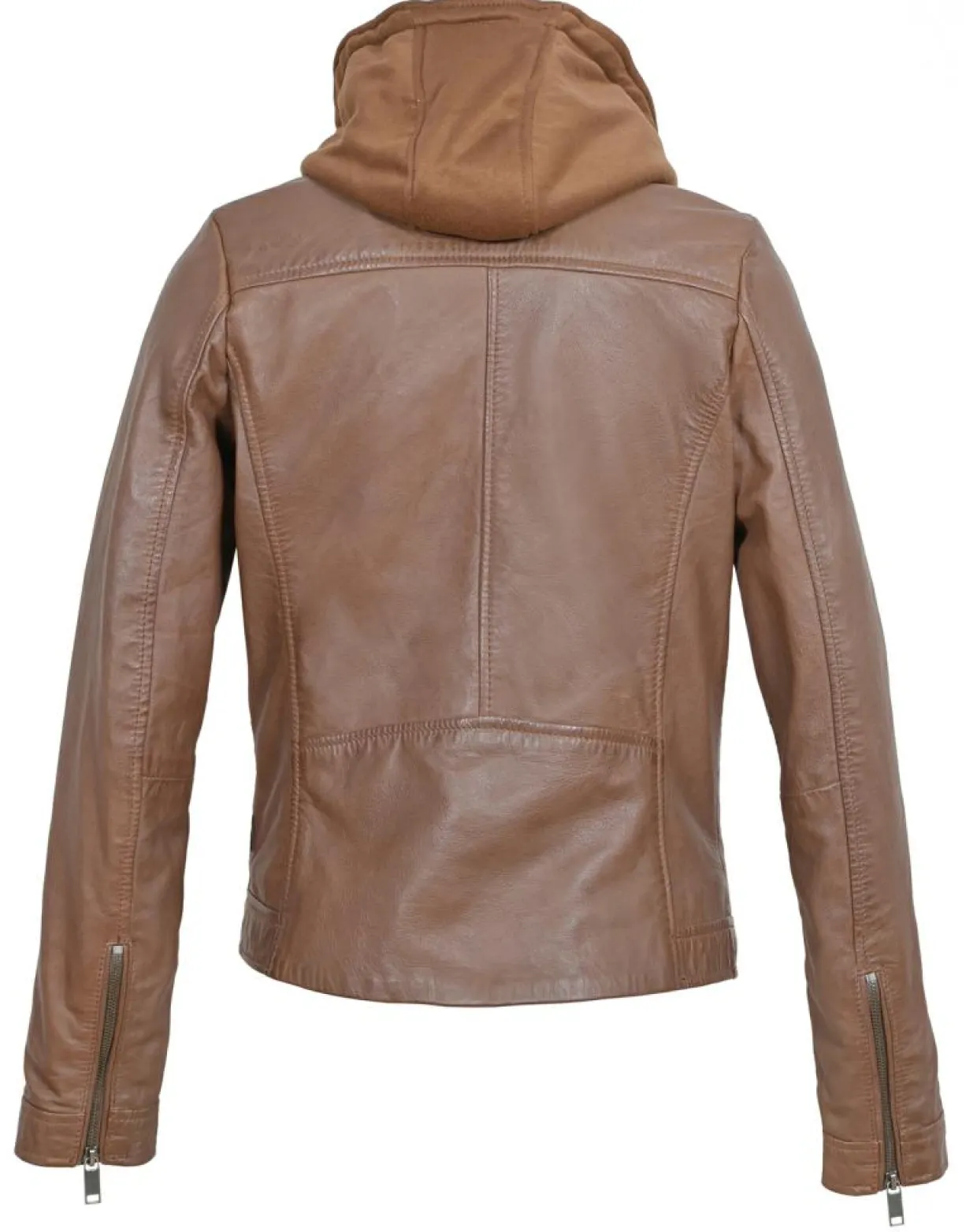Femme Chyston Vestes, Blousons^Veste en Cuir à capuche Cloelia cognac