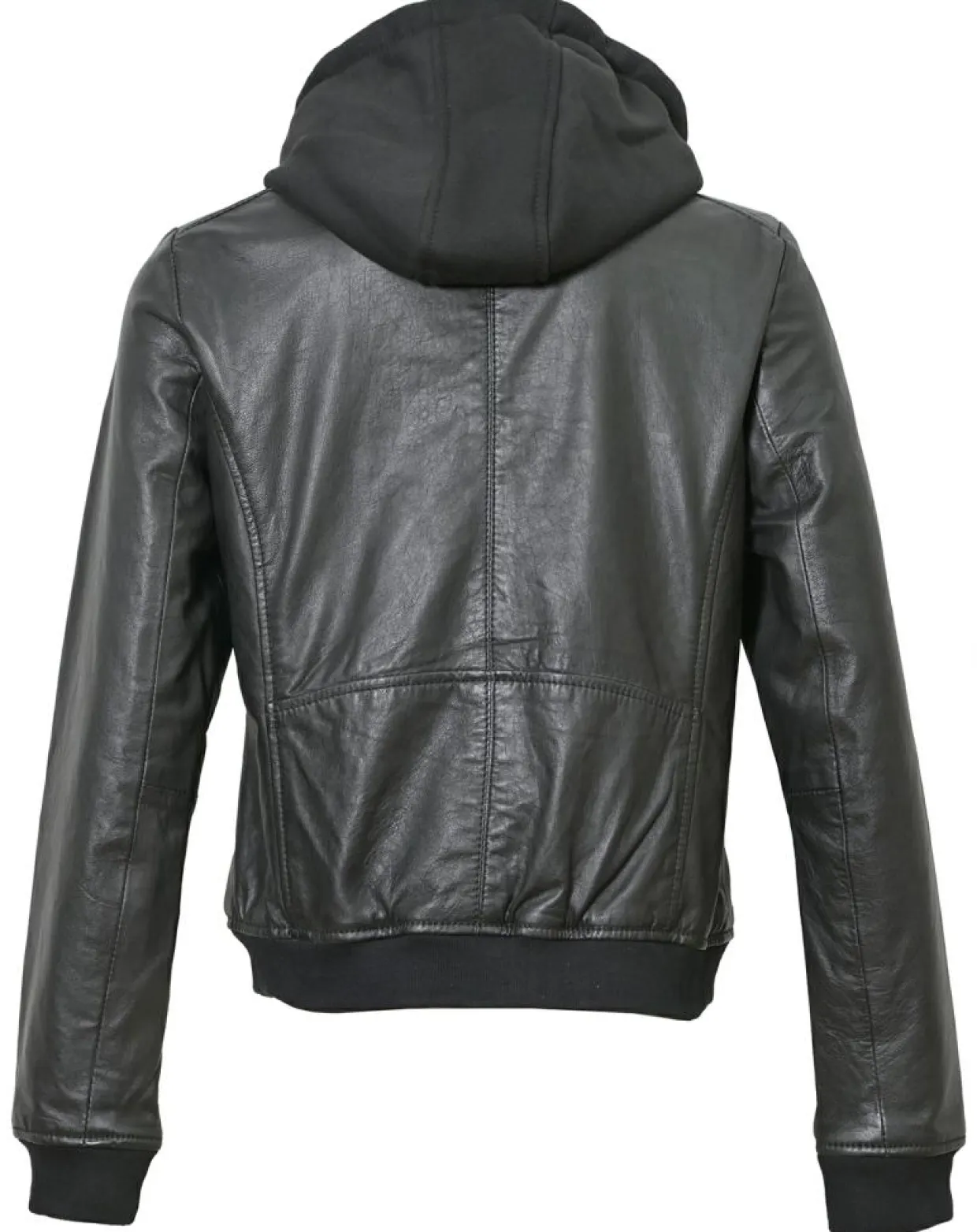 Veste en Cuir à capuche Cornelia noire-Chyston Discount