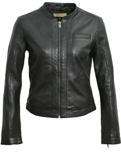 Femme Chyston Vestes, Blousons^Veste en Cuir Aiden noire