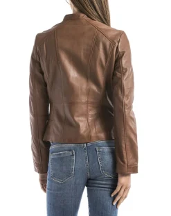 Veste en Cuir Alazeia cognac-Blue Wellford Hot