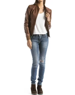 Femme Blue Wellford Vestes, Blousons^Veste en Cuir Alba cognac