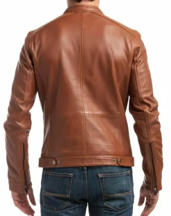 Veste en Cuir Alban cognac-Chyston Sale