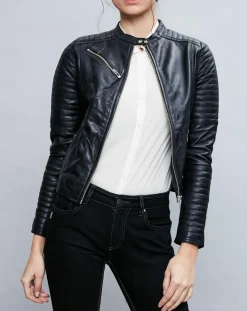 Veste en Cuir Alessia noire-Chyston New