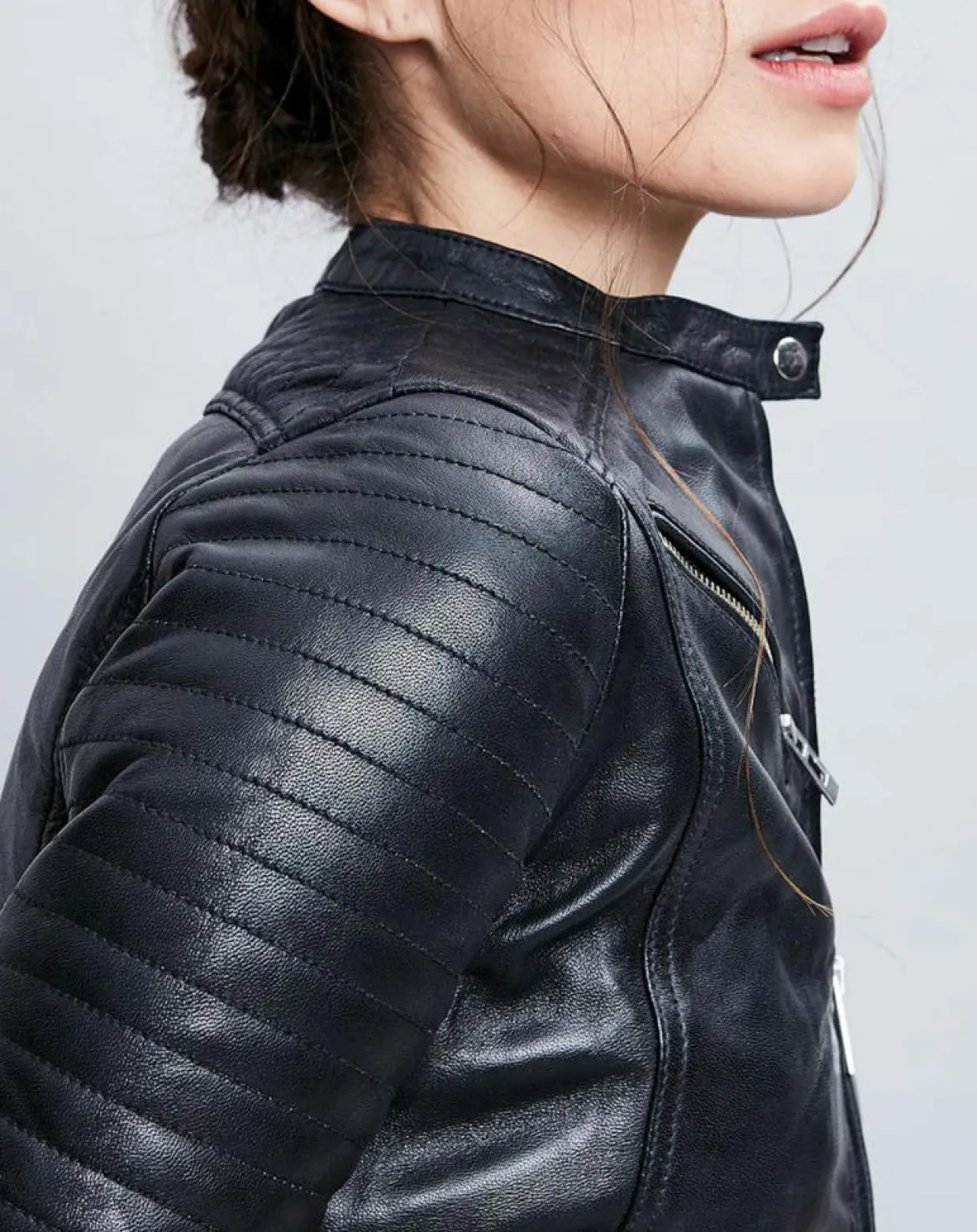 Veste en Cuir Alessia noire-Chyston New