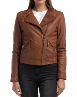 Femme Chyston Vestes, Blousons^Veste en Cuir Alison cognac