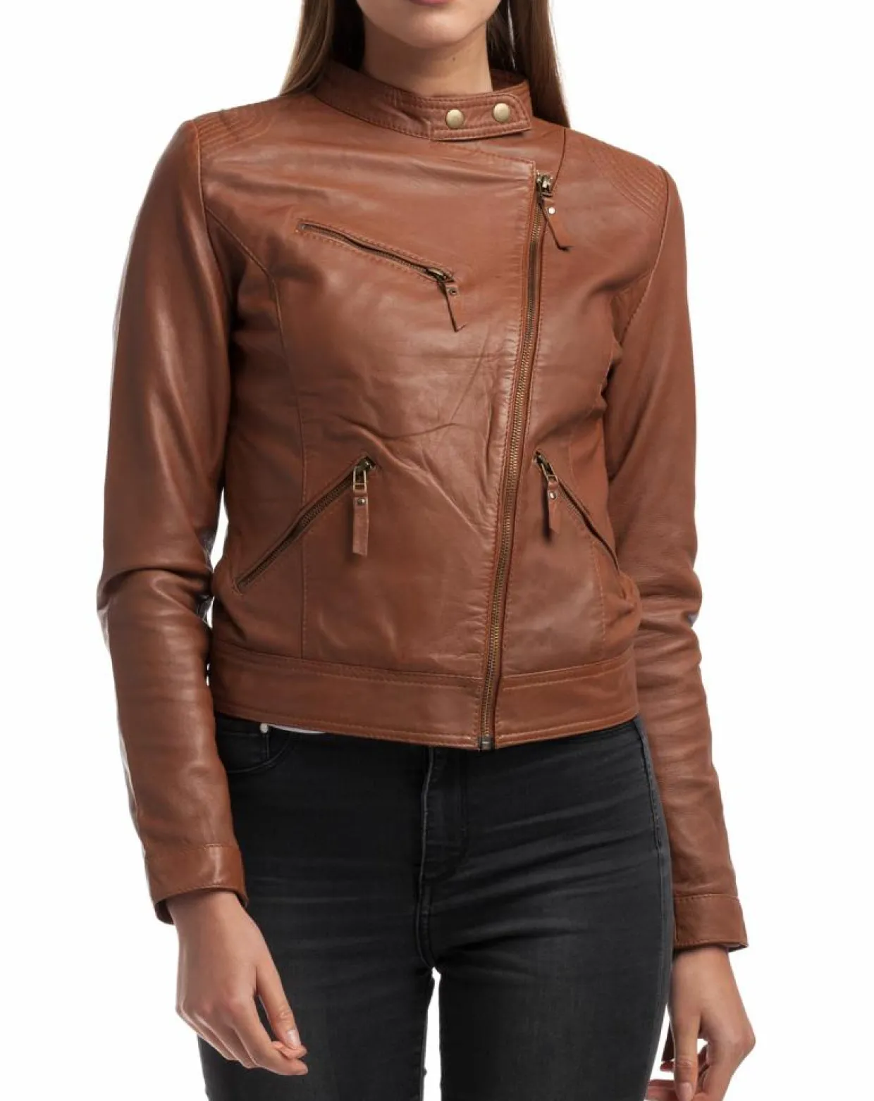Femme Chyston Vestes, Blousons^Veste en Cuir Alison cognac