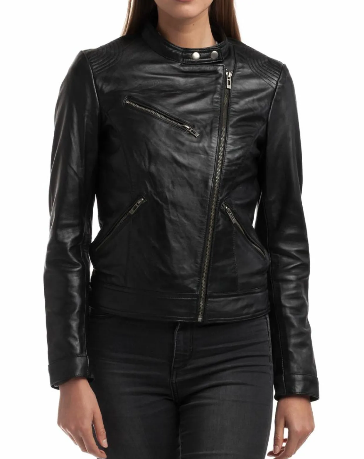 Femme Chyston Vestes, Blousons^Veste en Cuir Alison noire