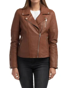 Femme Chyston Vestes, Blousons^Veste en Cuir Althea cognac