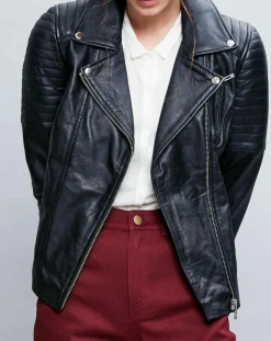 Veste en Cuir Althea noire-Chyston Clearance