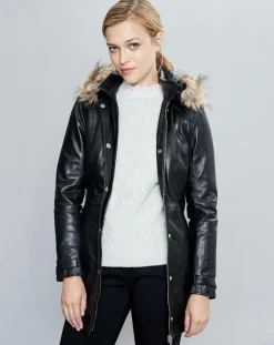 Veste en Cuir Annie noire-Chyston Hot