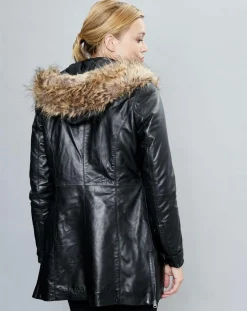 Veste en Cuir Annie noire-Chyston Hot