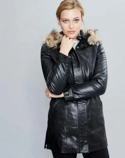 Veste en Cuir Annie noire-Chyston Hot