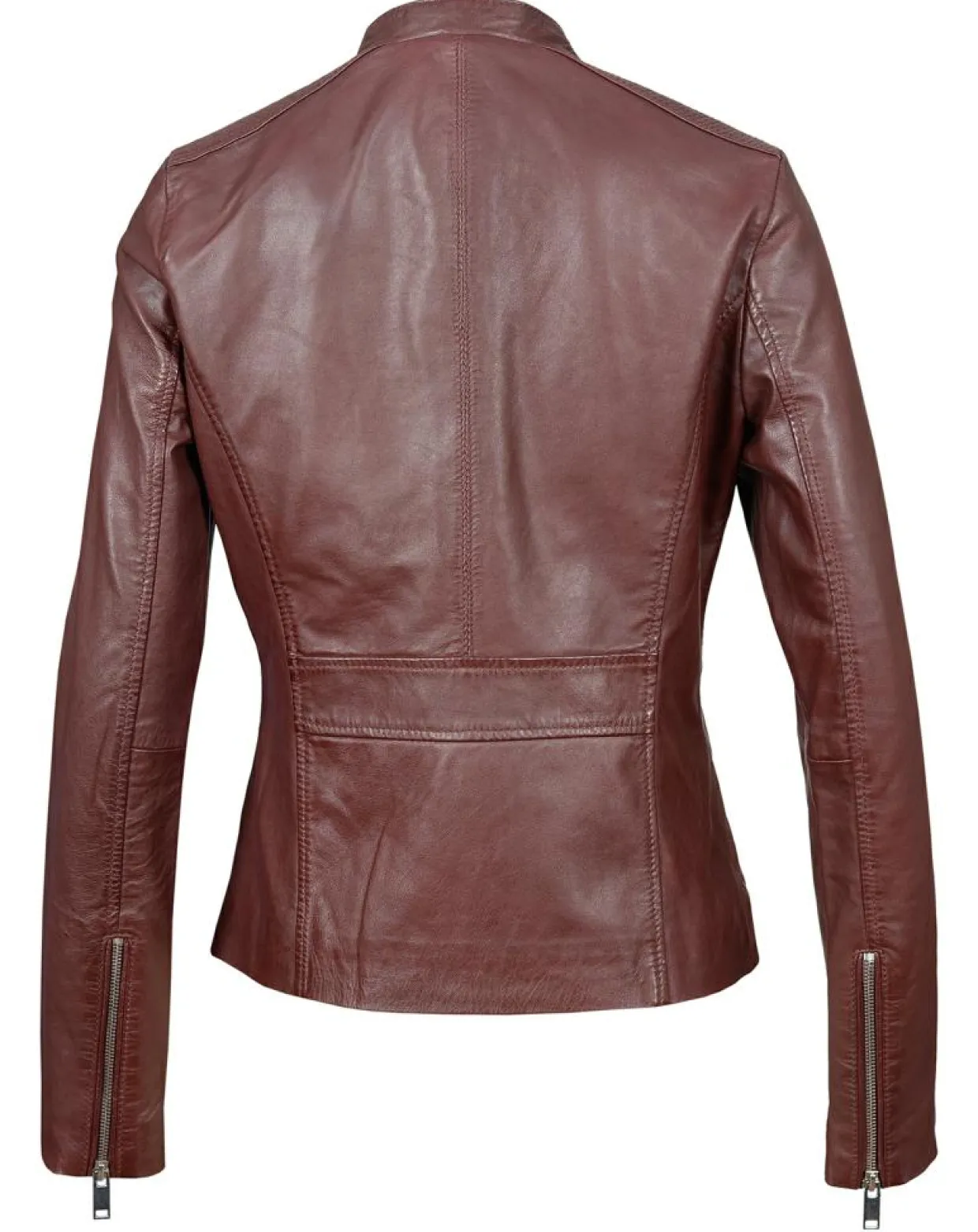 Veste en Cuir Appoline bordeaux-Chyston New