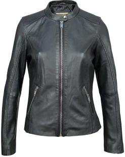 Veste en Cuir Appoline noire-Chyston Clearance