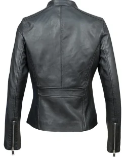 Veste en Cuir Appoline noire-Chyston Clearance