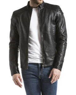 Veste en Cuir Ardesco noire-Blue Wellford Outlet