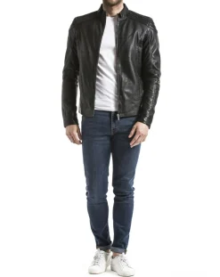 Veste en Cuir Ardesco noire-Blue Wellford Outlet