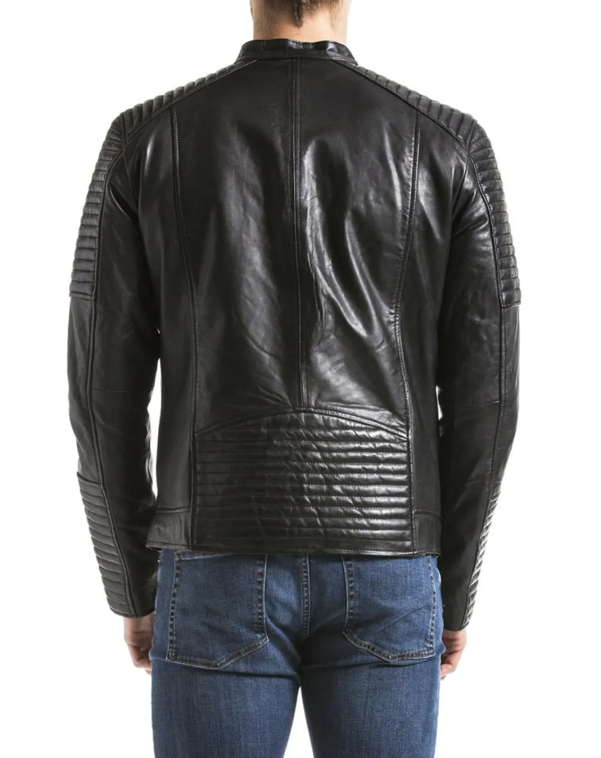 Veste en Cuir Atur noire-Blue Wellford Discount