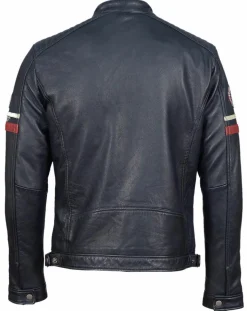 Homme Chyston Vestes, Blousons^Veste en Cuir Bakary bleu marine