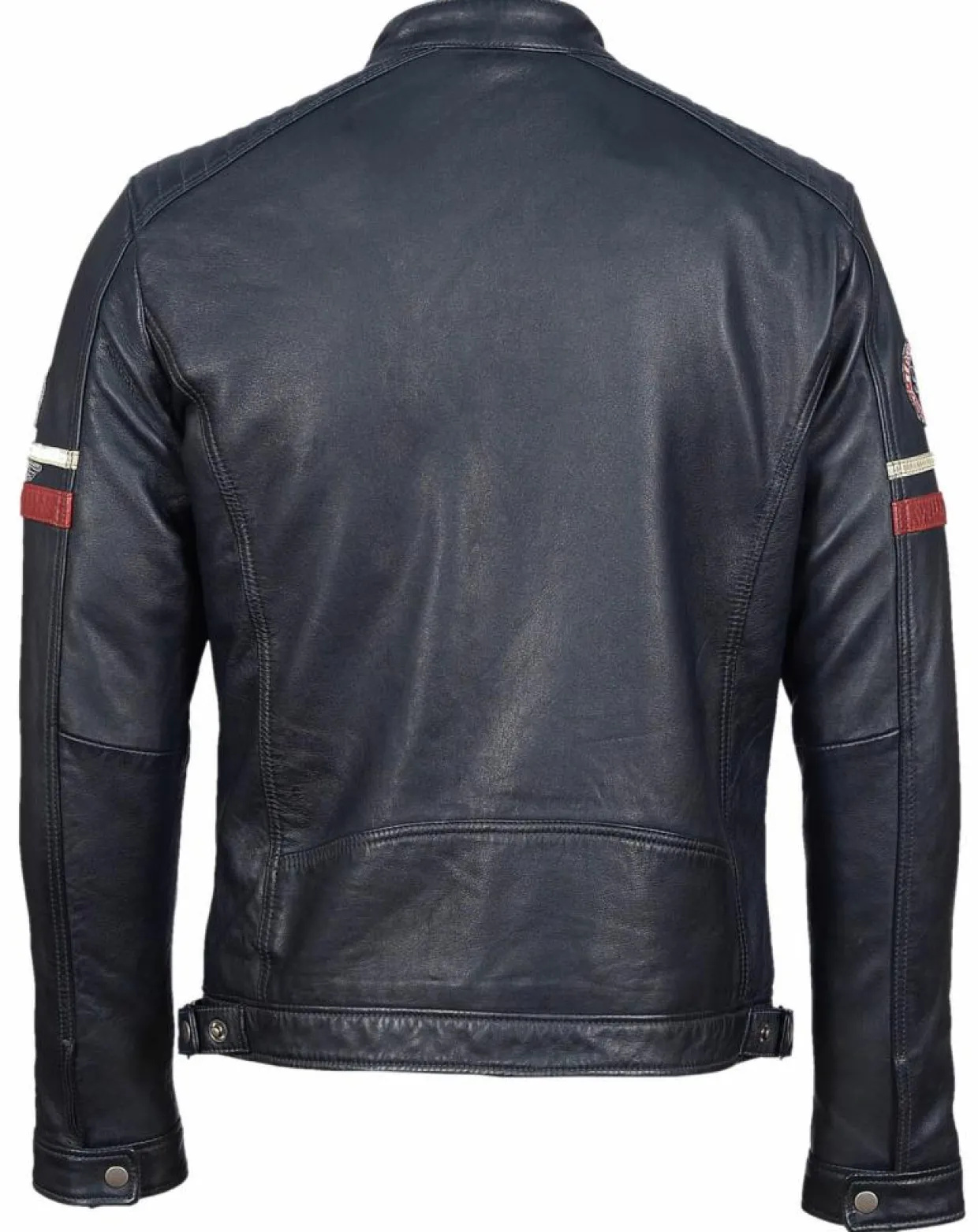 Homme Chyston Vestes, Blousons^Veste en Cuir Bakary bleu marine
