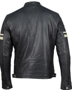 Veste en Cuir Bakary noire-Chyston