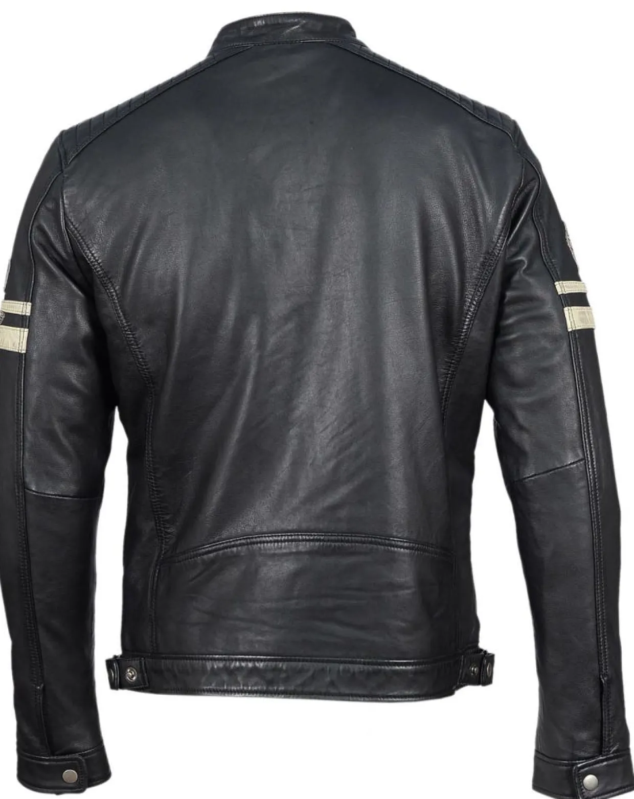 Veste en Cuir Bakary noire-Chyston