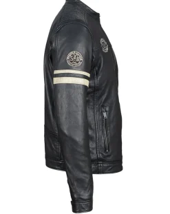 Veste en Cuir Bakary noire-Chyston