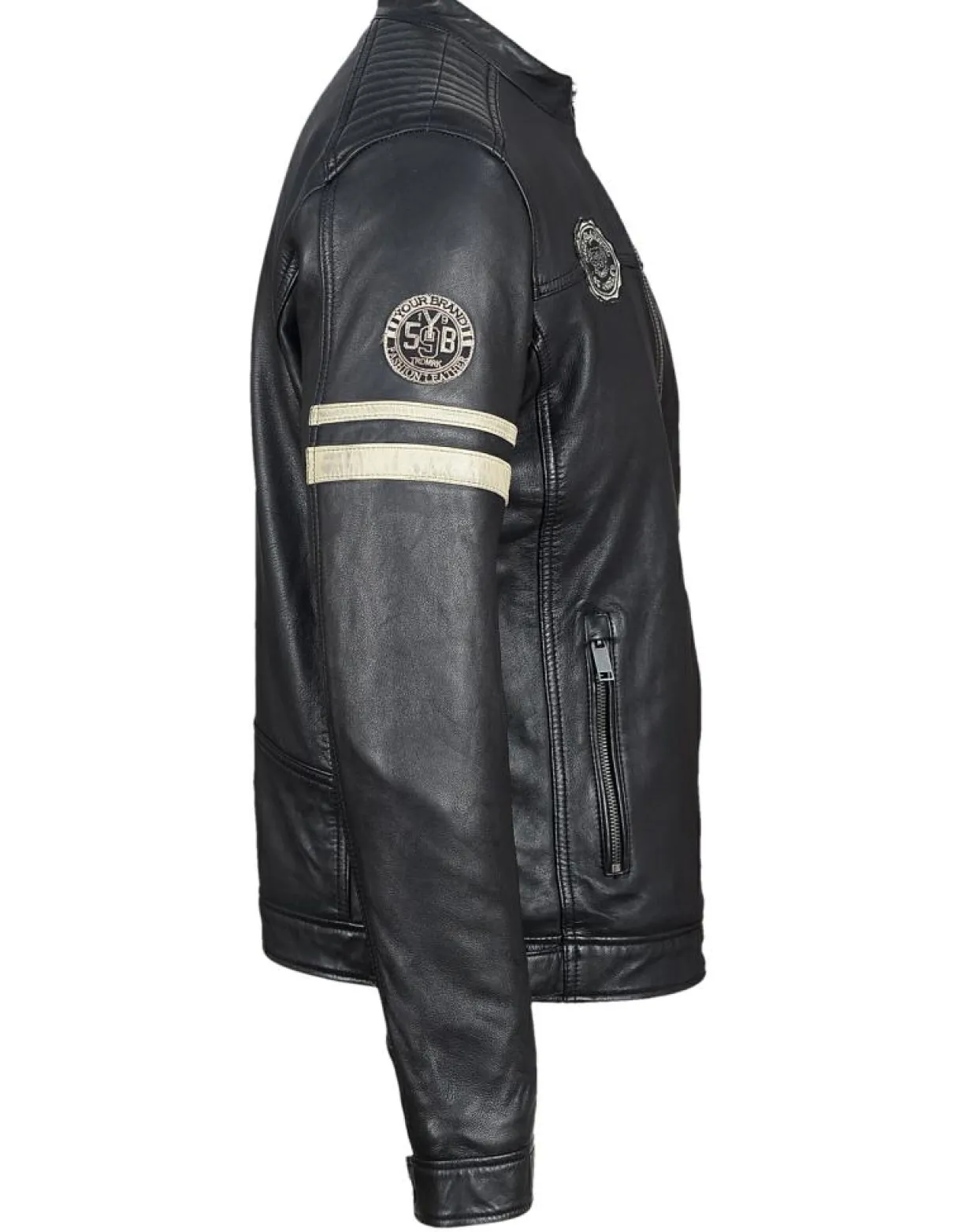 Veste en Cuir Bakary noire-Chyston
