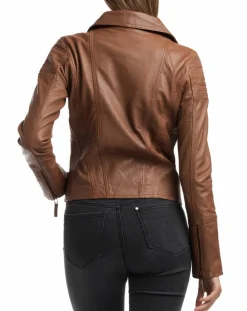 Veste en Cuir Barbara cognac-Chyston Clearance