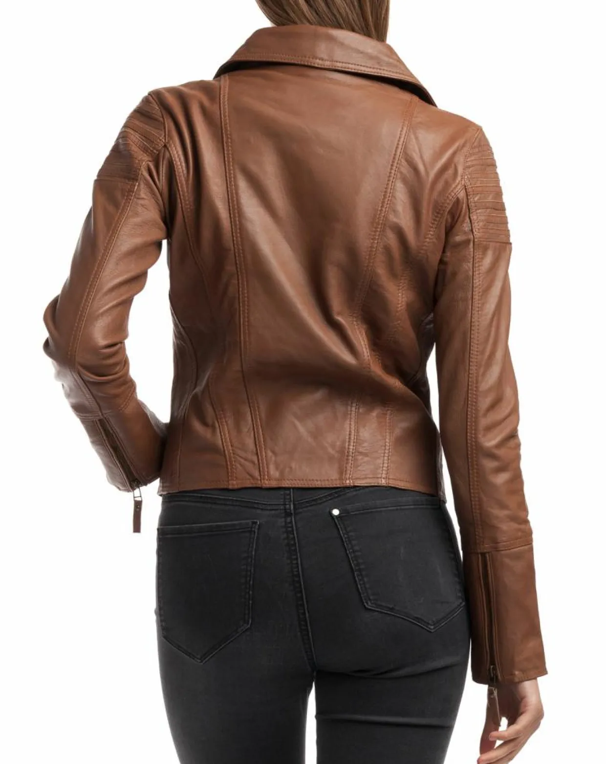 Veste en Cuir Barbara cognac-Chyston Clearance